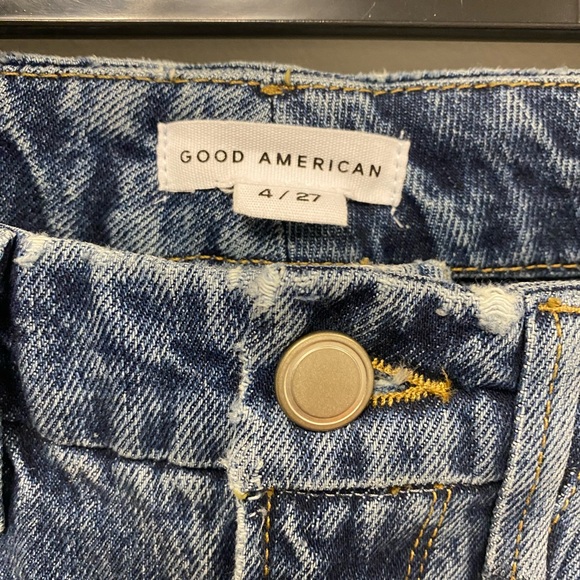 Good American Good Boy Side Fray High Waisted Jeans Size 4/27 - Picture 8 of 13
